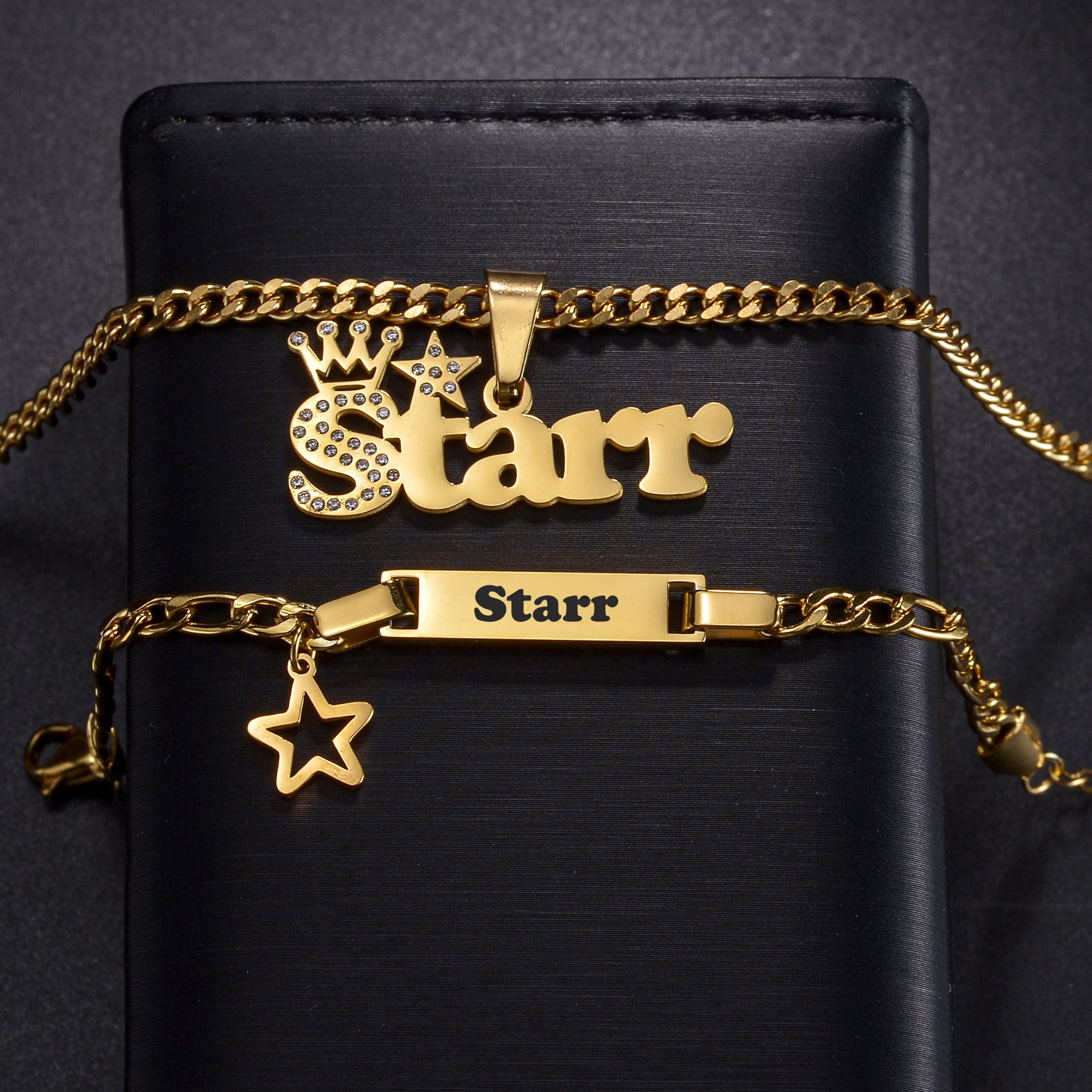 Name Necklace Custom - Custom Engrave Chirldren's Name Bracelets 40cm
