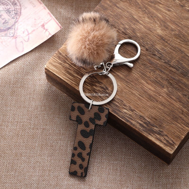 Fashion Leopard English Alphab - Monogram Keychain Leather recensie en prijs