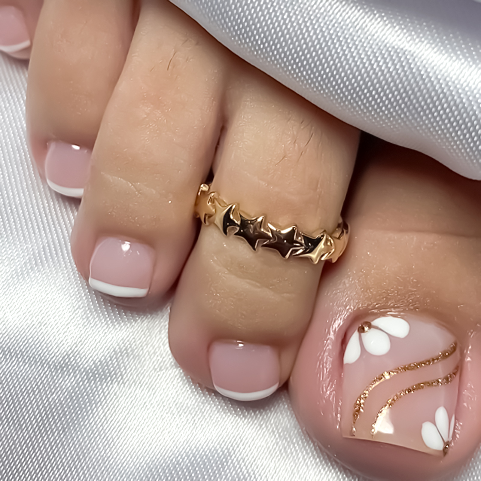 Nude Pink Color Fake Toenails  - Pressed Flower Art recensie en prijs