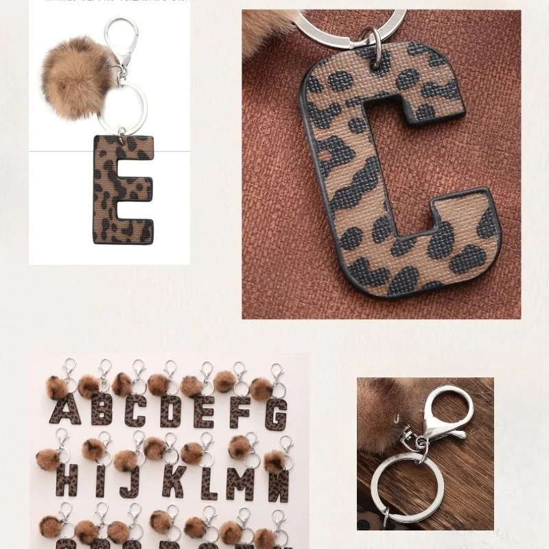 A-M Fashion Leopard Alphabet A - Monogram Keychain Leather recensie en prijs