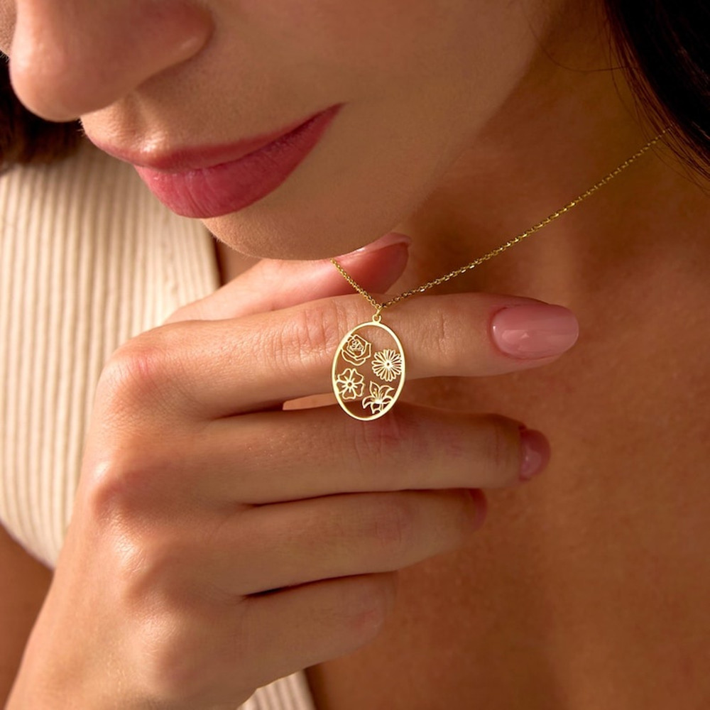 Custom Birth Flower Necklace P - Birth Flower Necklace recensie en prijs