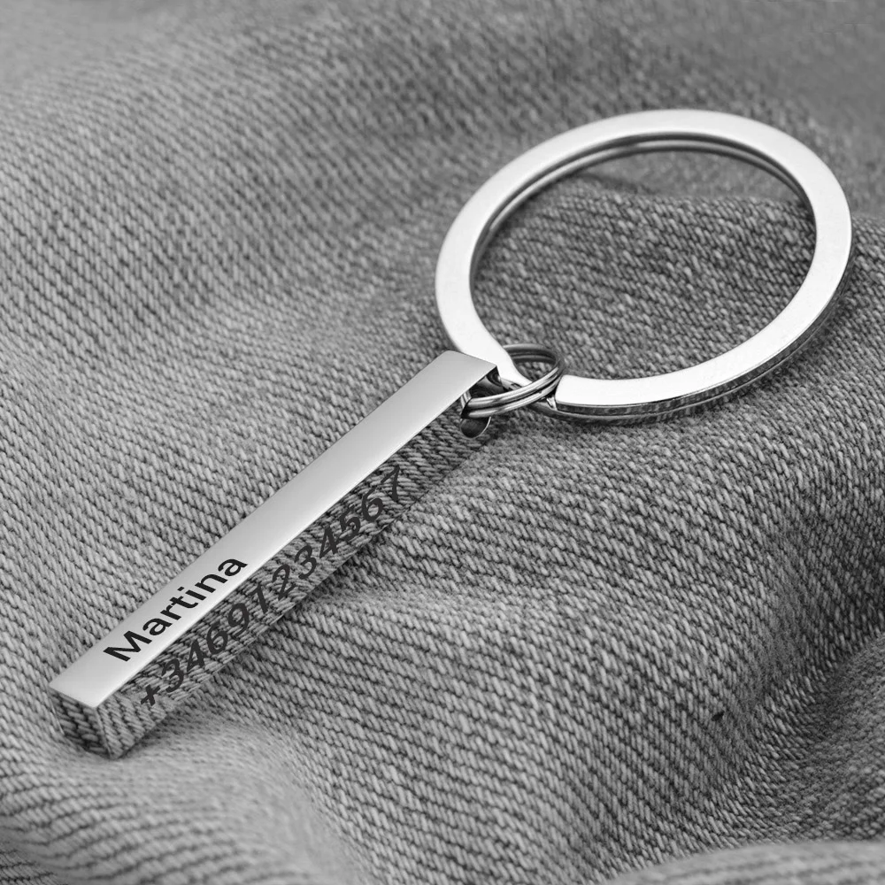Personalized 3D Bar Keychain E - Initial Ring Custom recensie en prijs
