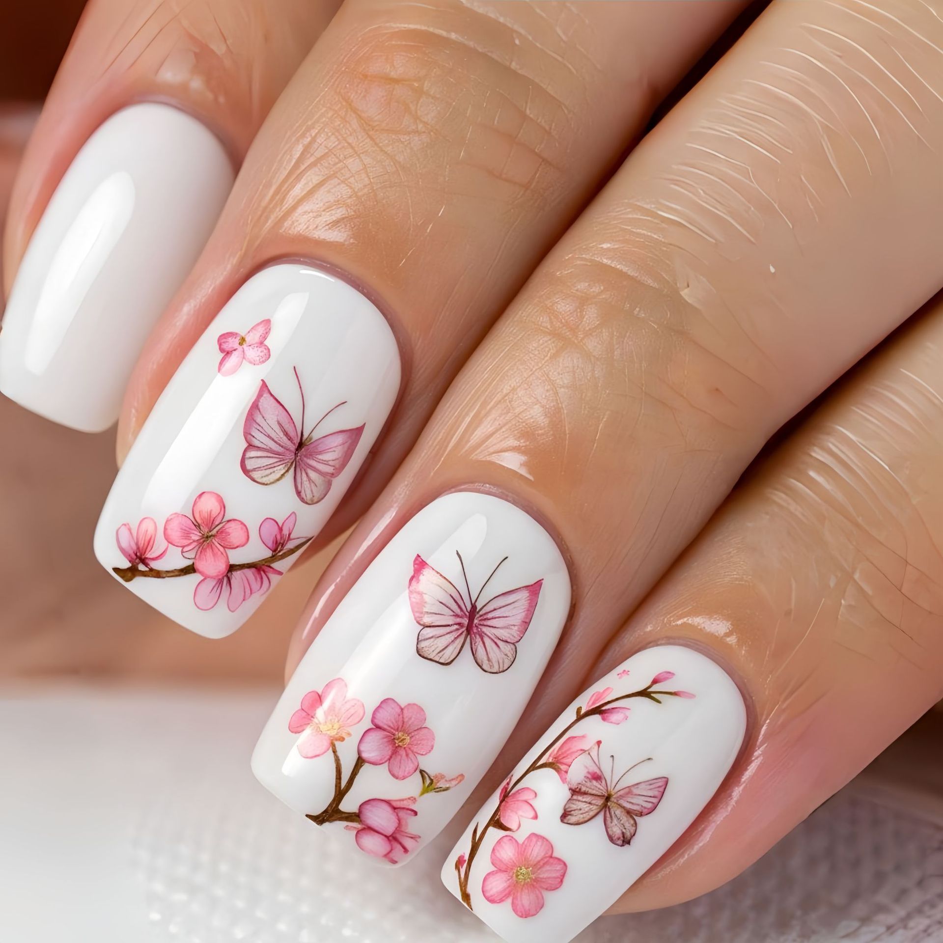 Medium fake nails for women gi - Pressed Flower Art recensie en prijs