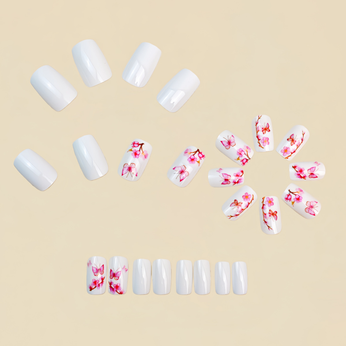 Medium fake nails for women gi - Pressed Flower Art recensie en prijs