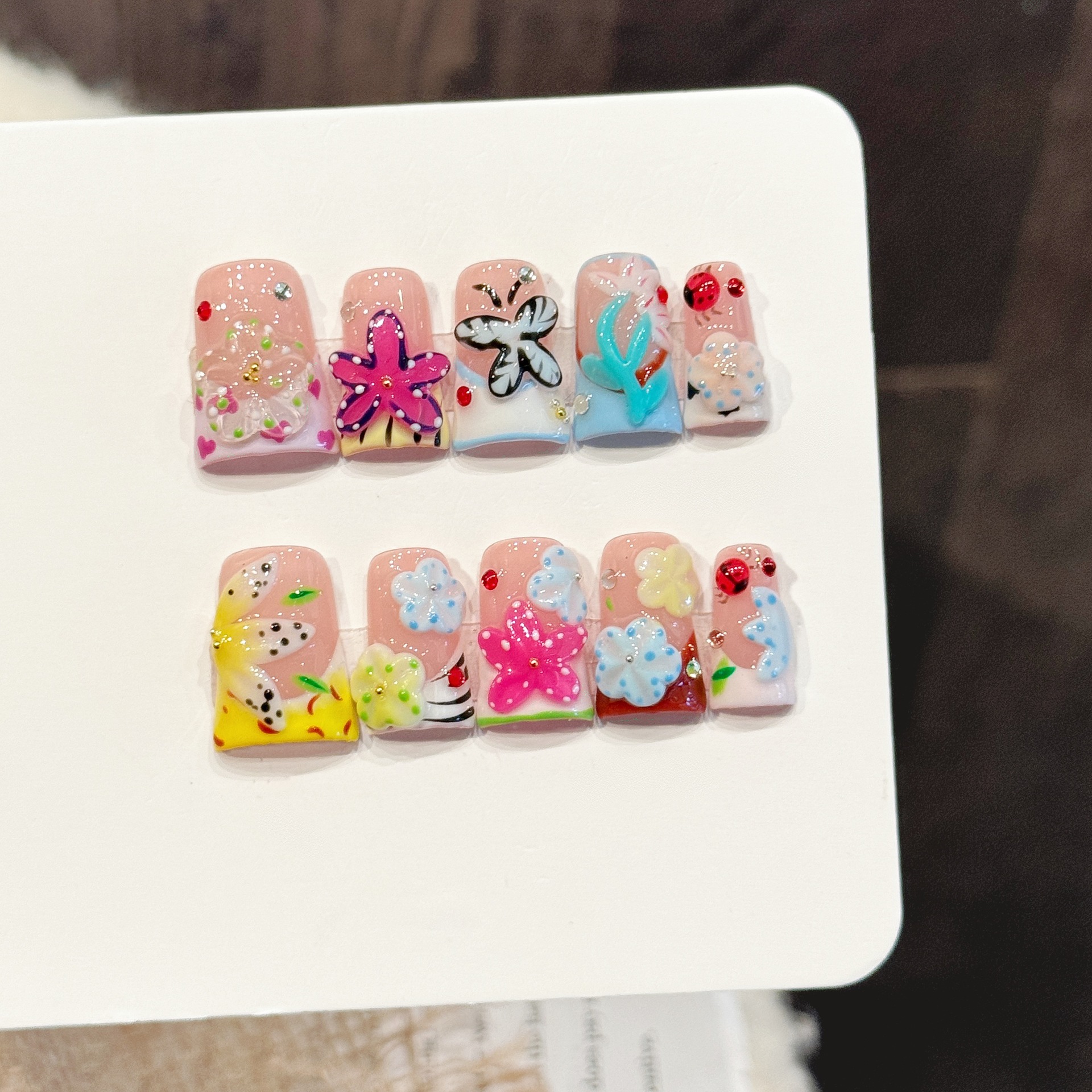 10PCS Duck Handmade Press On N - Pressed Flower Art recensie en prijs