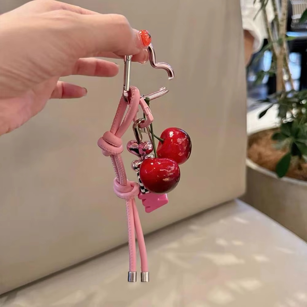 Y2k Cute Cherry Alphabet PU Le - Monogram Keychain Leather recensie en prijs