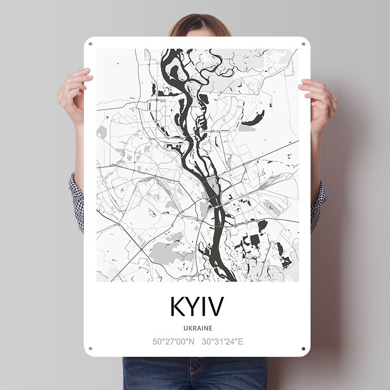 Kyiv City Map Printed Poster C - Custom Map Poster recensie en prijs