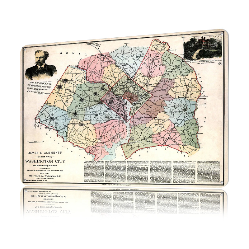 Map of Washington City Printed - Custom Map Poster recensie en prijs
