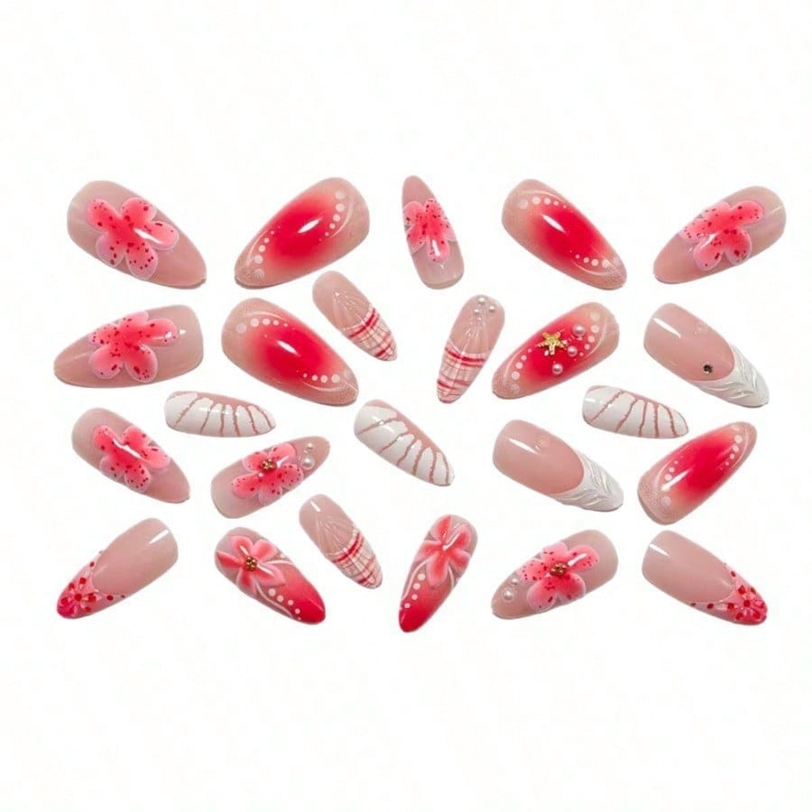 Women Pink 3D Flower Press On  - Pressed Flower Art recensie en prijs