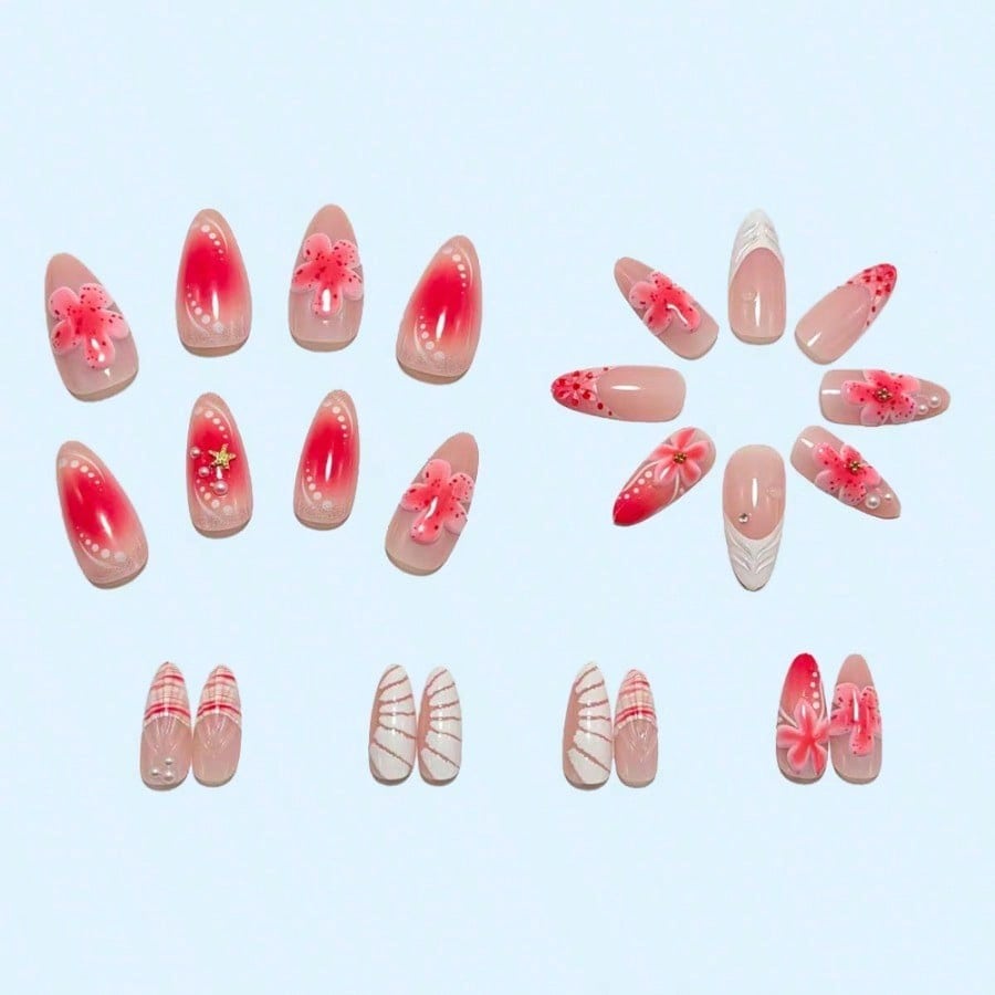Women Pink 3D Flower Press On  - Pressed Flower Art recensie en prijs