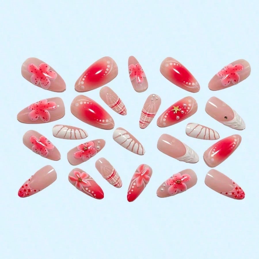 Women Pink 3D Flower Press On  - Pressed Flower Art recensie en prijs