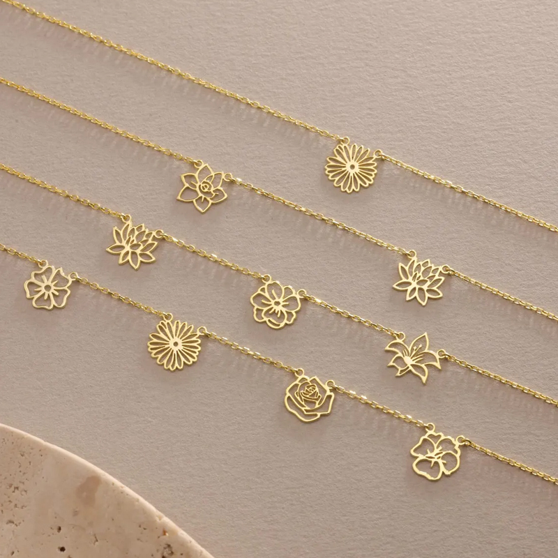 Customized Birth Flowers Neckl - Birth Flower Necklace recensie en prijs