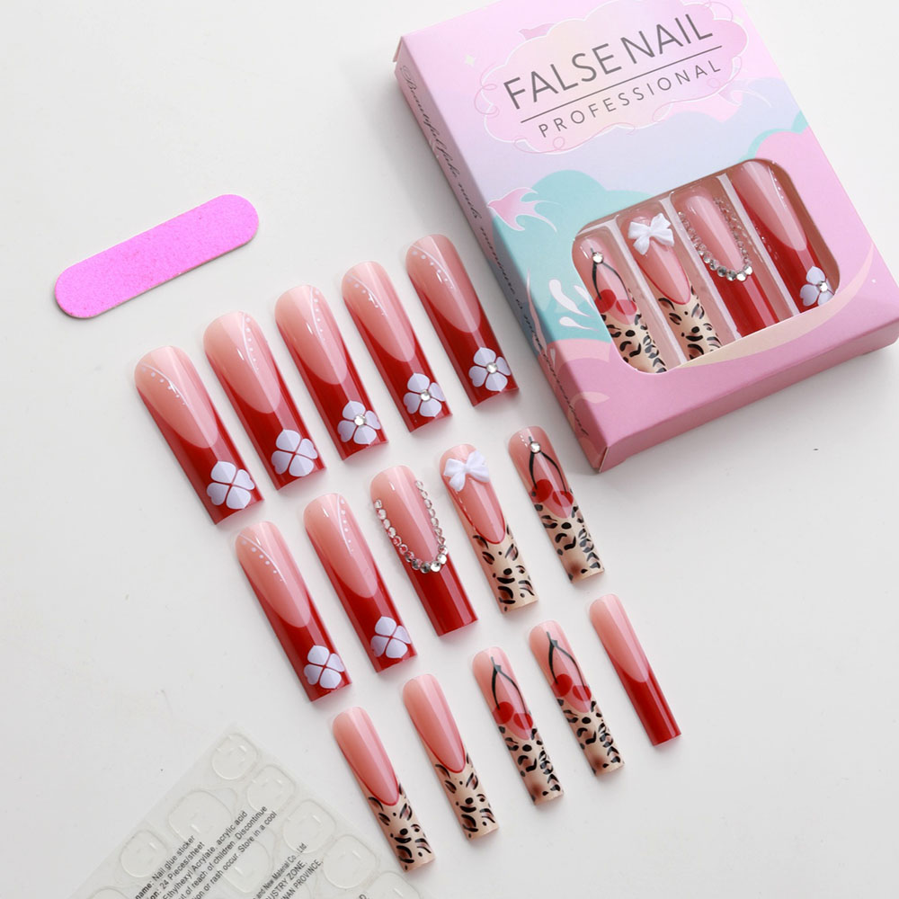 24pcs Wearable Press on Nails  - Pressed Flower Art recensie en prijs