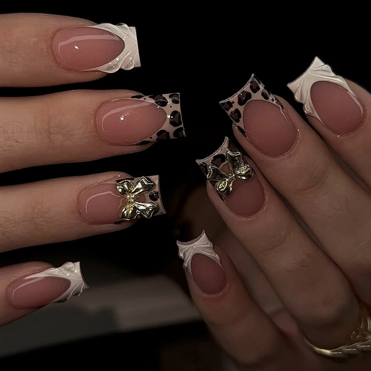 Short square fake nails for wo - Pressed Flower Art recensie en prijs
