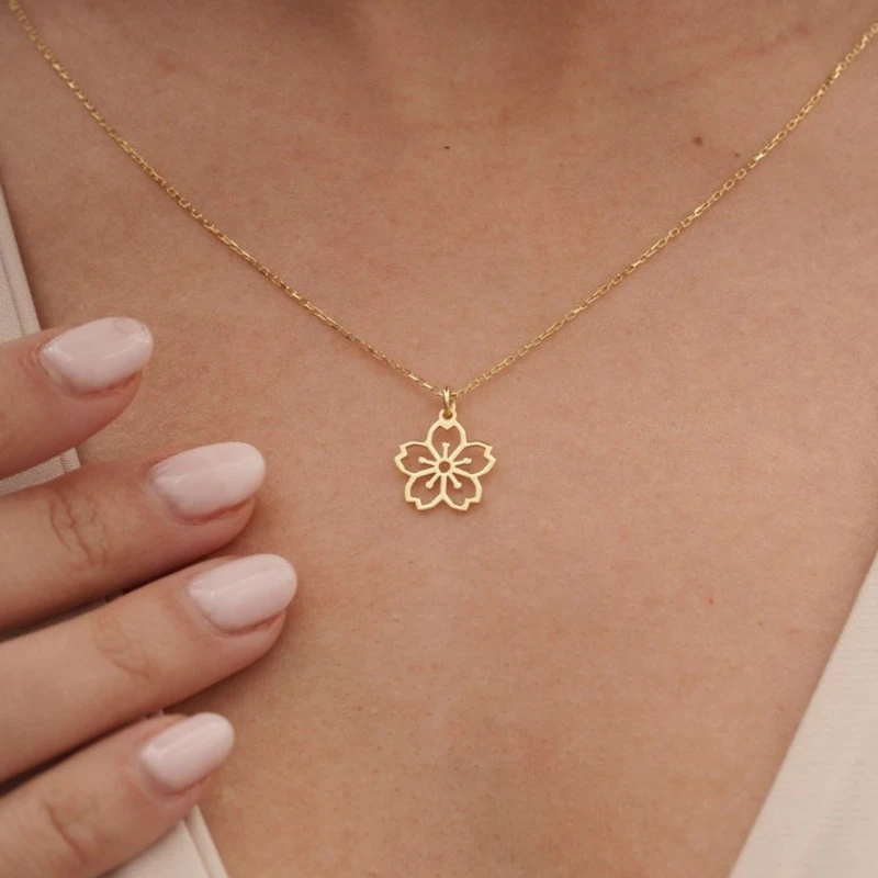 Dainty Sakura Flower Charm Nec - Birth Flower Necklace recensie en prijs