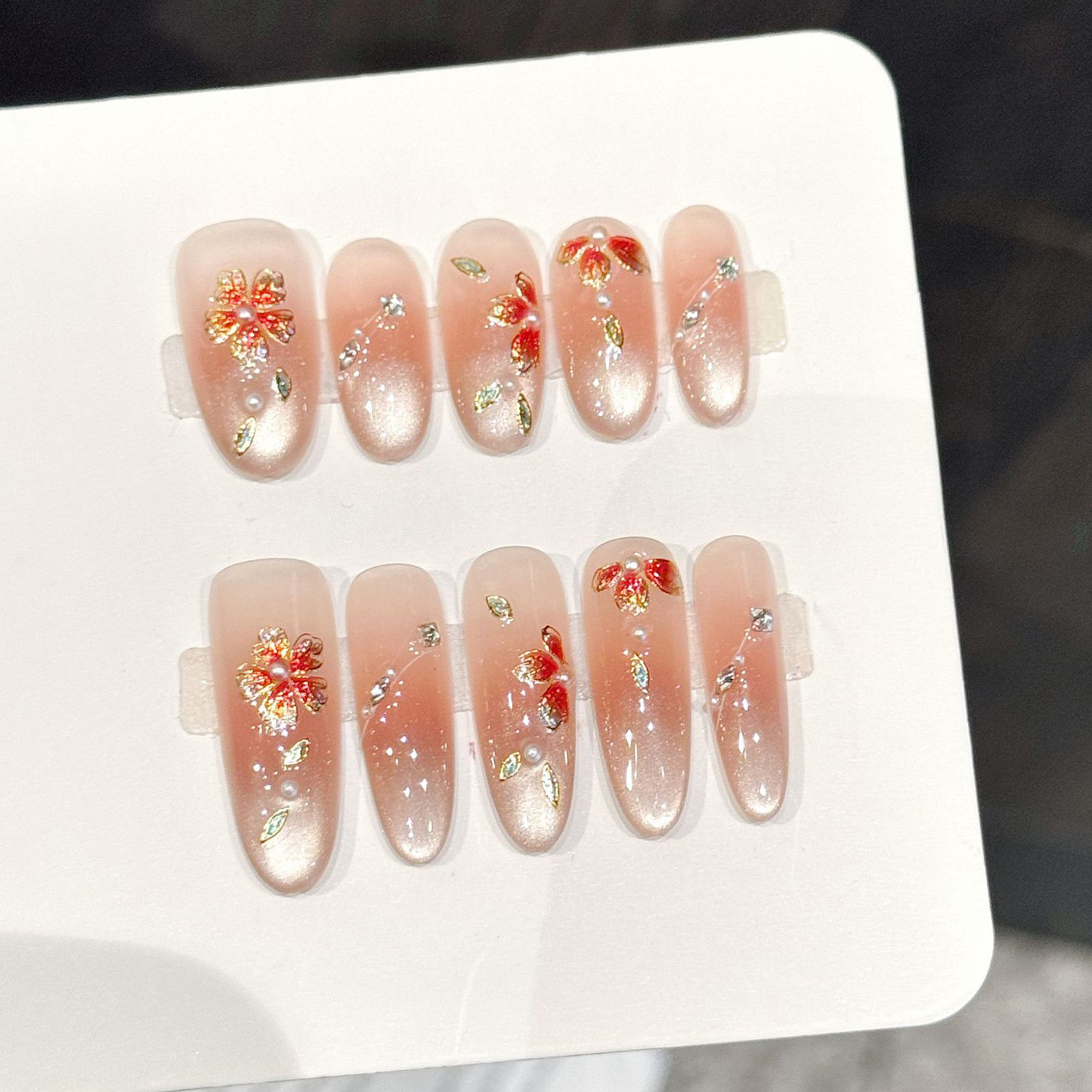 10pcs Handmade Fake Nails Pres - Pressed Flower Art recensie en prijs