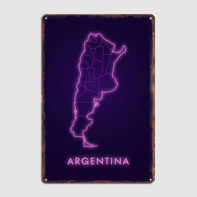 Argentina Neon Map Metal Sign  - Custom Map Poster recensie en prijs
