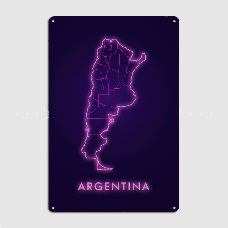Argentina Neon Map Metal Sign  - Custom Map Poster recensie en prijs
